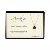 Amethyst Sterling Silver Pendant Necklace in Gift Box
