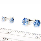 Aquamarine Sterling Silver Post Earrings - Sizing