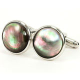 Black Mother of Pearl Silver Cufflinks