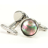Black Mother of Pearl Silver Cufflinks - Back