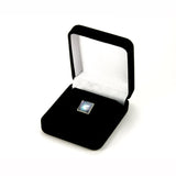 Black Mother of Pearl Sterling Silver Square Tie Tack in Gift Box