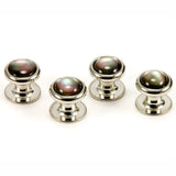 Black Mother of Pearl Silver Tuxedo Studs