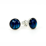Blue Paua Shell Sterling Silver Stud Earrings