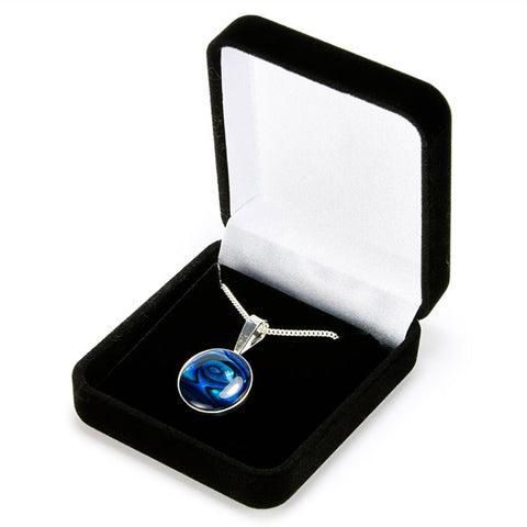 Blue Paua Sterling Silver Pendant - gift boxed