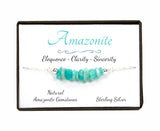 Amazonite Sterling Silver Gemstone Chip Bracelet in Gift Box
