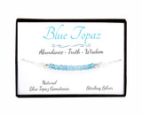 Blue Topaz Gemstone Bracelet | Sterling Silver in Gift Box
