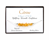 Citrine Gemstone Bar Bracelet in Gift Box