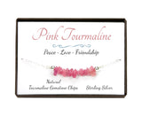Pink Tourmaline Sterling Silver Bracelet in Gift Box