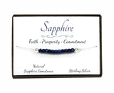 Sterling Silver Blue Sapphire Gemstone Bracelet in Gift Box