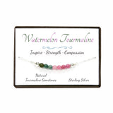 Watermelon Tourmaline Gemstone Bracelet in Gift Box