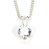 White Sapphire Sterling Silver Pendant Necklace 