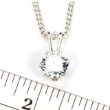 White Sapphire Sterling Silver Pendant Necklace - Sizing