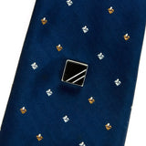 Classic Black Ebony Sterling Silver Inlay Tie Tack / Lapel Pin - Tie