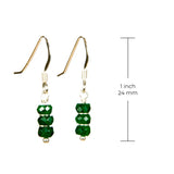 Emerald Gemstone Dangle Earrings - Length