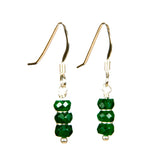 Emerald Sterling Silver Gemstone Dangle Earrings