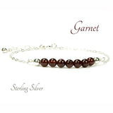 Garnet Gemstone Bracelet in Sterling Silver