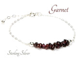 Sterling Silver Garnet Gemstone Bracelet