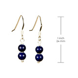 Lapis Lazuli Gemstone Dangle Earrings - Length