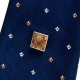 Mesquite Burl Sterling Silver Inlay Tie Tack / Lapel Pin - Tie