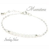 Sterling Silver Moonstone Gemstone Bead Bracelet 