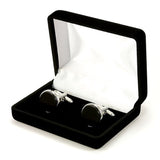 Silver Black Onyx Cufflinks Boxed