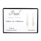 Freshwater Pearl Dangle Earrings in Sterling Silver in Gift Box