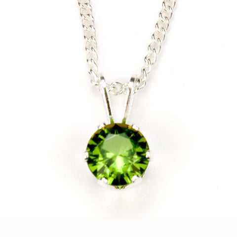 Peridot Sterling Silver Pendant Necklace 