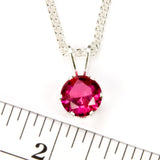 Ruby Sterling Silver Pendant Necklace - Size