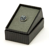 Snowflake Obsidian Sterling Silver Tie Tack / Lapel Pin in Gift Box