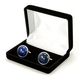 Blue Sodalite Sterling Silver Cufflinks Gift Box
