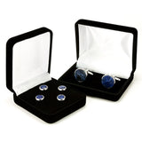 Blue Sodalite Silver Cufflink Tuxedo Stud Set Gift Box