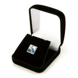 Blue Sodalite Sterling Silver Square Tie Tack / Lapel Pin Gift Boxed