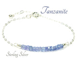 Sterling Silver Blue Tanzanite December Birthstone Bracelet