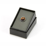 Tiger's Eye Sterling Silver Tie Tack / Lapel Pin Gift Box
