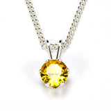 Yellow Topaz Sterling Silver Necklace 