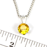 Yellow Topaz Sterling Silver Necklace - Size